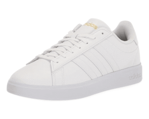 Adidas Women's Grand Court white sneakers with gold logo – stylish and affordable footwear featured in the Budget Fashion 2025 blog