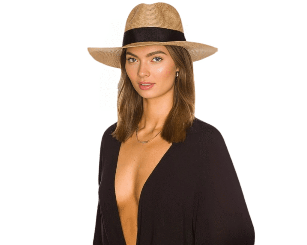 Nikki Beach Terra Hat – straw sun hat with black band, essential beachwear accessory for Summer Fashion Trends 2025