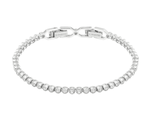 Swarovski Emily Tennis Bracelet with clear crystals – minimalist luxury jewelry featured in the Budget Fashion 2025 blog post.