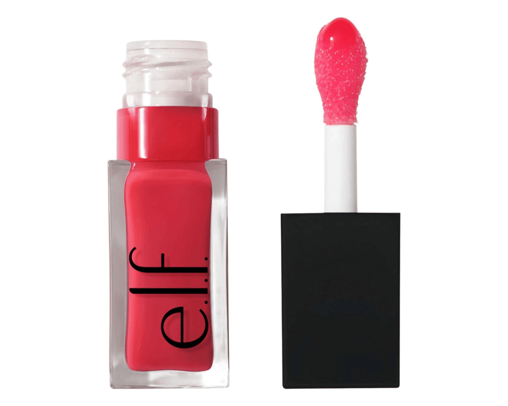 e.l.f. Glow Reviver Lip Oil in a vibrant pink shade with applicator, perfect for a TikTok beauty finds 2025 blog featuring affordable and trending lip products.